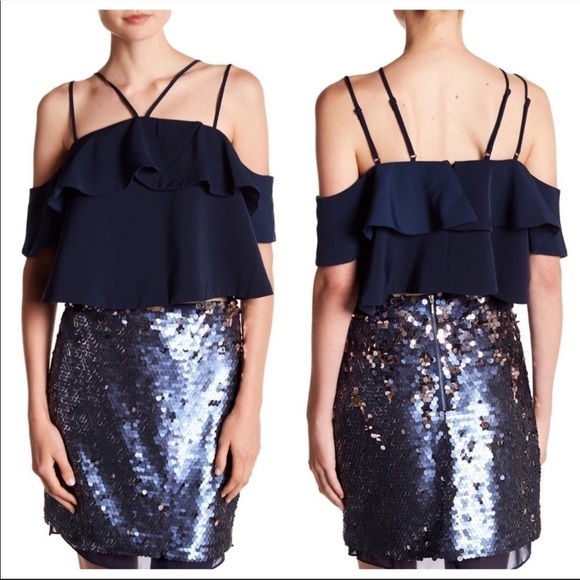 Anthropologie Keepsake crop top blue size XS - Picture 2 of 7